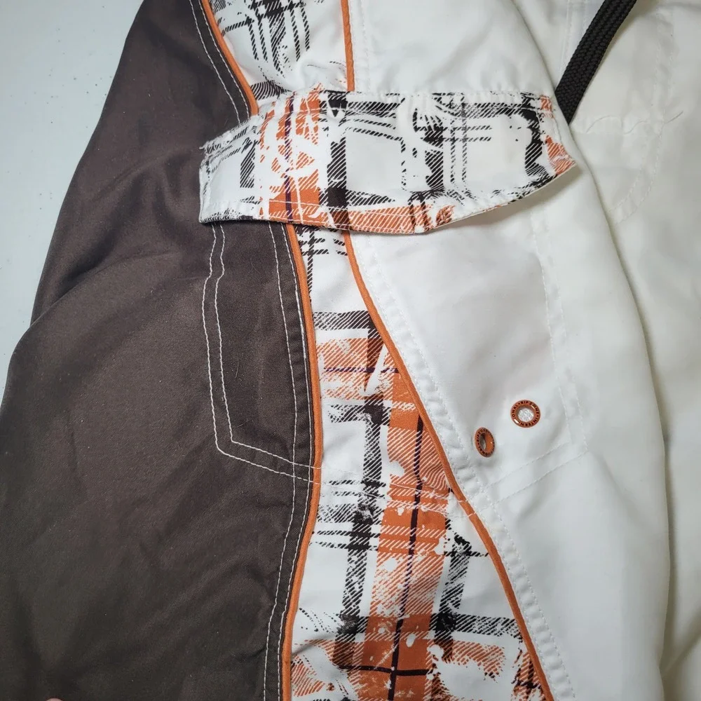 Ripzone Board Shorts‎ Mens 32 White Brown Plaid Swim Trunks Surf Style 50727